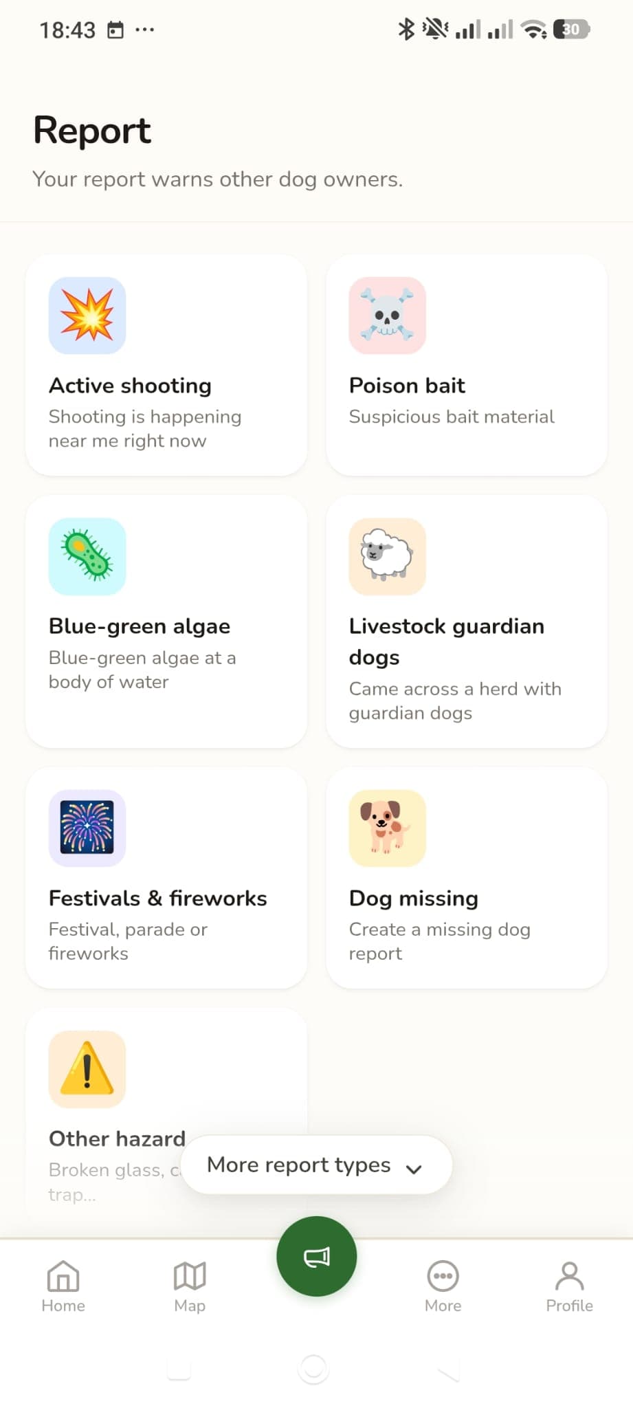 Report a hazard: poison bait, blue-green algae, fireworks and more