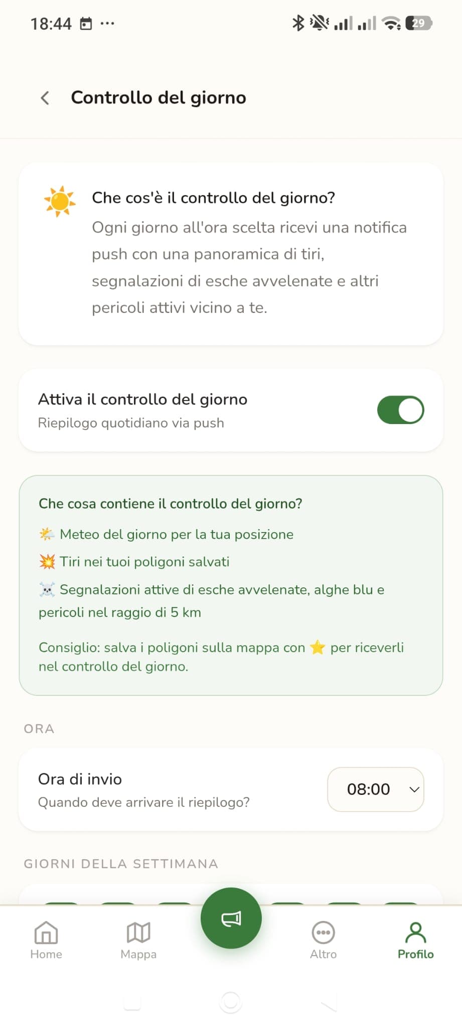 Controllo del giorno: il riepilogo quotidiano dei tuoi dintorni